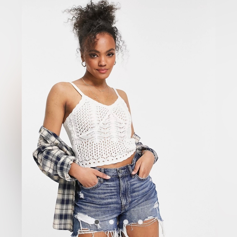 Vintage Cotton Express White Lace/Crochet Tank